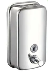 [DIS-002] DISPENSADOR DE JABON LIQUIDO MANUAL DE ACERO INOX 500 ML