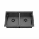 FREGADERO ACERO INOX 81X49X23 CMS  GUN METAL DOBLE
