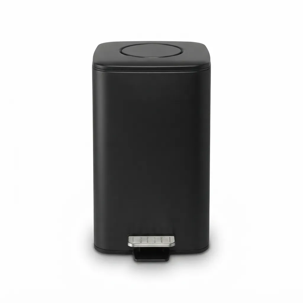 PAPELERA 9 LITROS DE ACERO INOXIDABLE 410 NEGRO MATE