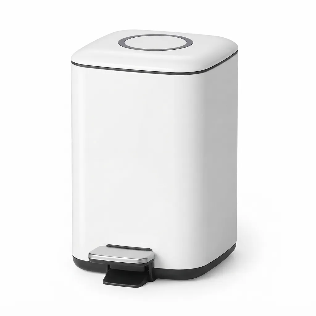 PAPELERA 9 LITROS DE ACERO INOXIDABLE 410 BLANCO MATE