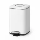 PAPELERA 9 LITROS DE ACERO INOXIDABLE 410 BLANCO MATE