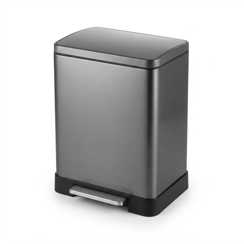 PAPELERA  20 LITROS DE ACERO INOXIDABLE 410 GUN METAL