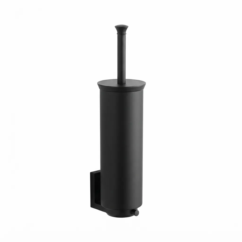 ESCOBILLERO DE PARED O SUELO ACERO INOXIDABLE NEGRO MATE