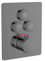 MIXER TERMOSTATICO CON PULSADORES 3 FUN GUN METAL