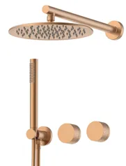 [GRUDU-030] SET DE DUCHA MONOMANDO INTAGLIO GOLD ROSE  2 FUN (DUCHA +BRAZO+TELEDUCHA+GRUPO)