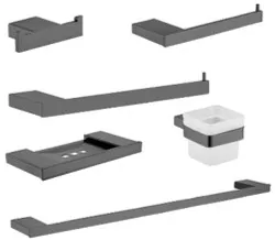 [ACCE-050] SET ACCESORIOS VALENCIA GUN METAL 6 PZAS