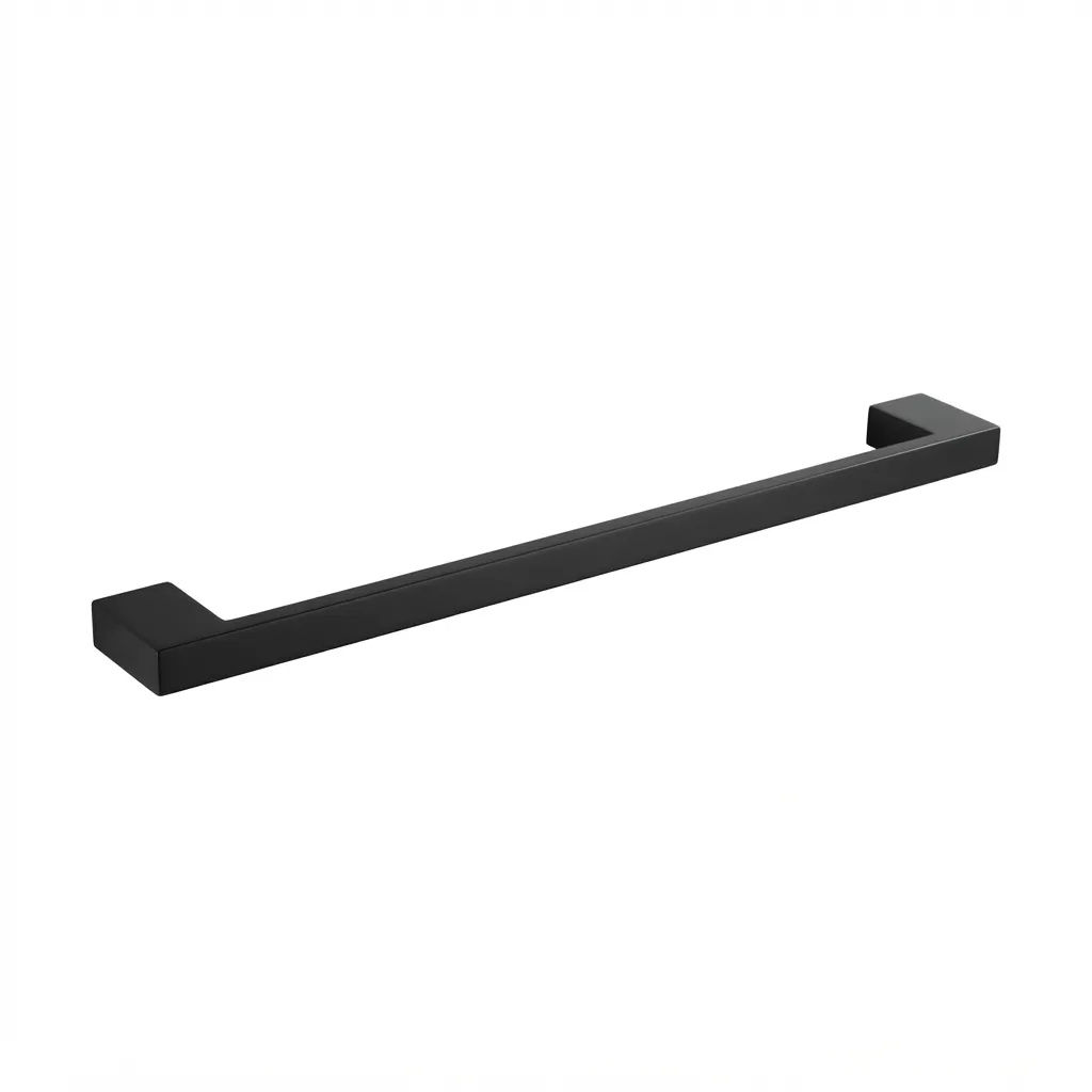 [TOBA-006] TOALLERO BARRA VALENCIA NEGRO MATE