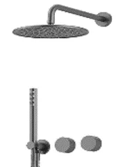 [GRUDU-042] SET DE DUCHA MONOMANDO INTAGLIO GUN METAL 2 FUN (DUCHA +BRAZO+TELEDUCHA+GRUPO)