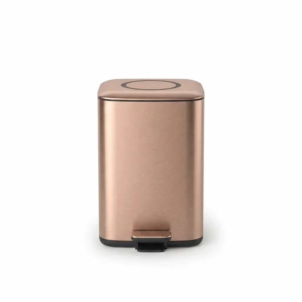 PAPELERA 9 LITROS DE ACERO INOXIDABLE 410 GOLD ROSE