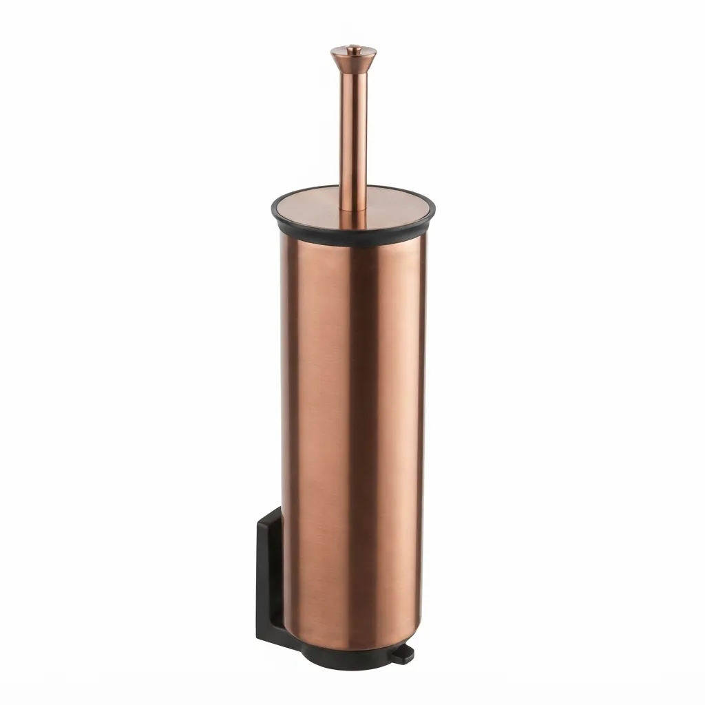 ESCOBILLERO DE PARED O SUELO ACERO INOXIDABLE GOLD ROSE