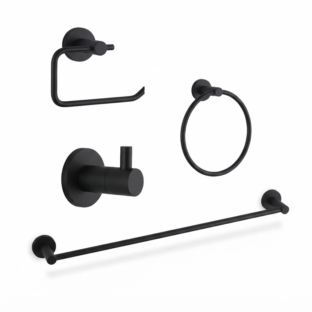 JUEGO DE ACCESORIOS SALERNO BLACK  MATTE (4 PZA)
